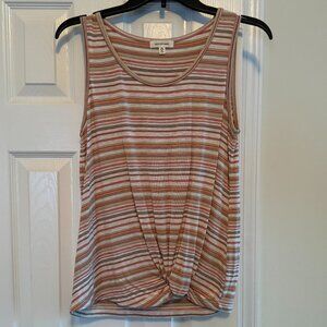 Max Studio super cute striped tank top with center knot X Small